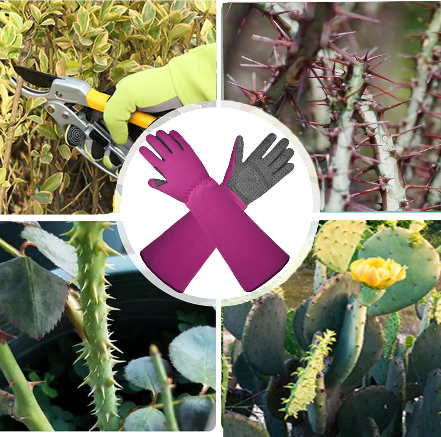 Guantes jardinería protección espinas brazo