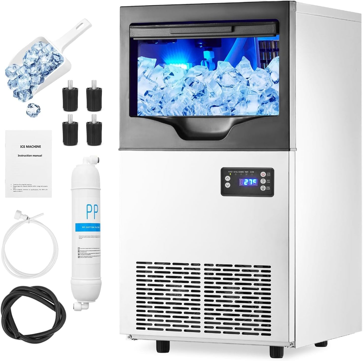 Máquina de hielo comercial alta capacidad 110lbs/24h