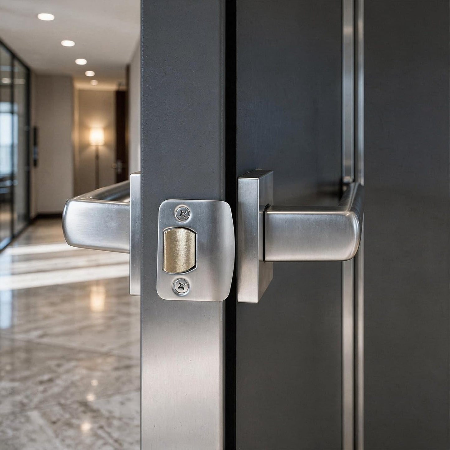 2 Pzas Placa Puerta 2-1/4x1-7/16 con Tornillos