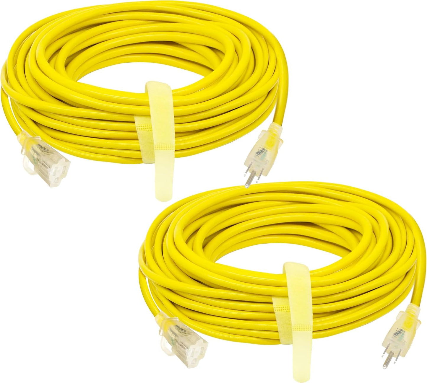 2 Cables Extensión Exterior 100ft 12/3 15A Amarillo