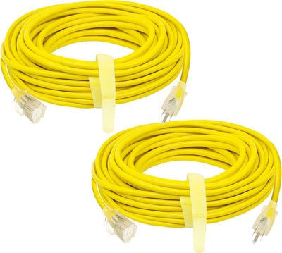 2 Cables Extensión Exterior 100ft 12/3 15A Amarillo