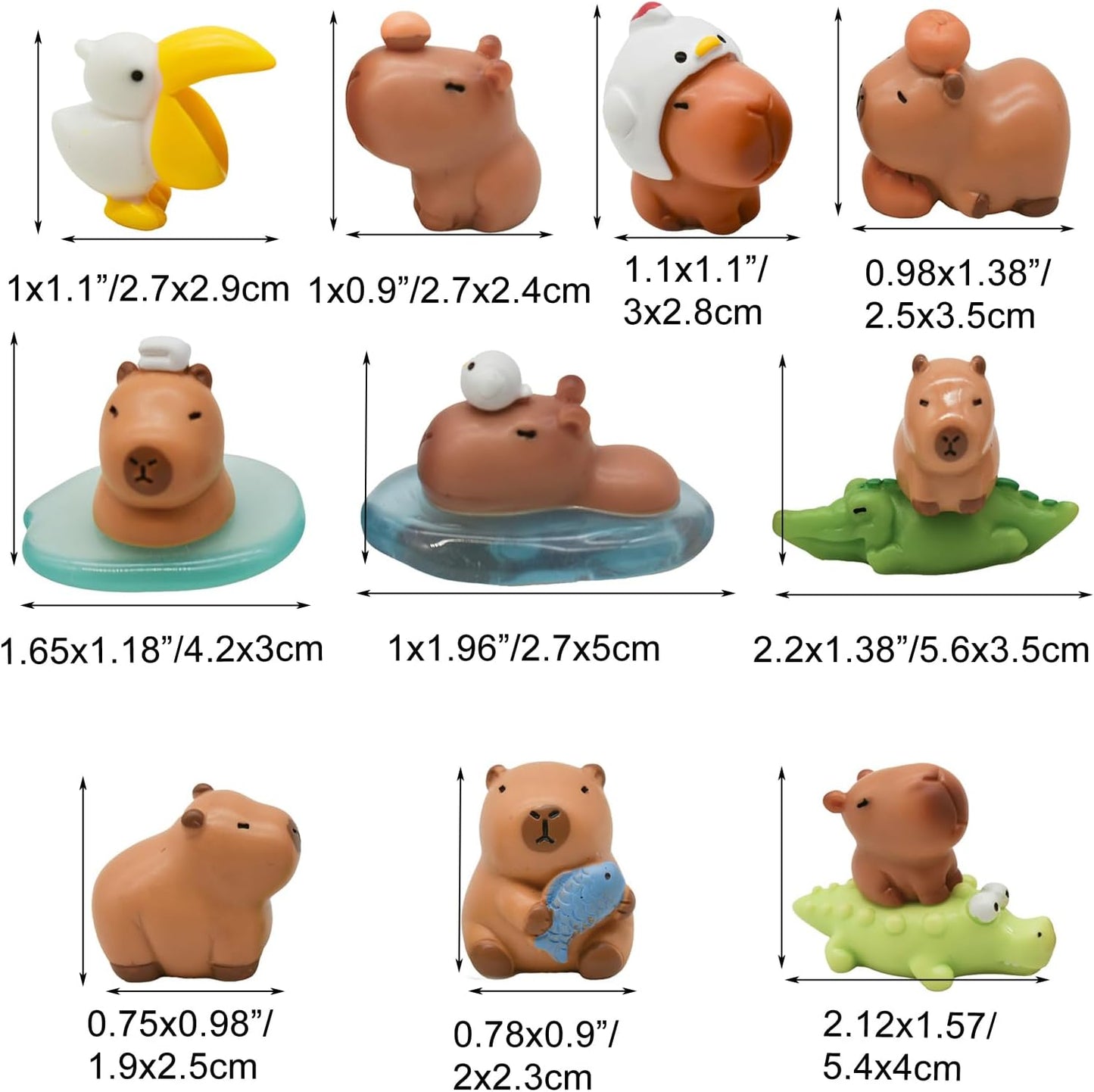 13 Figuras Capybara Resina Decoración Tarta Cumpleaños