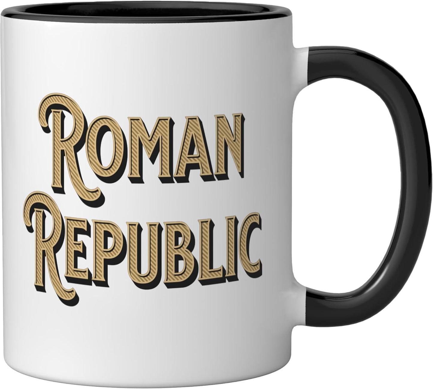 Taza cerámica Roma Antigua República Romana negro/blanco