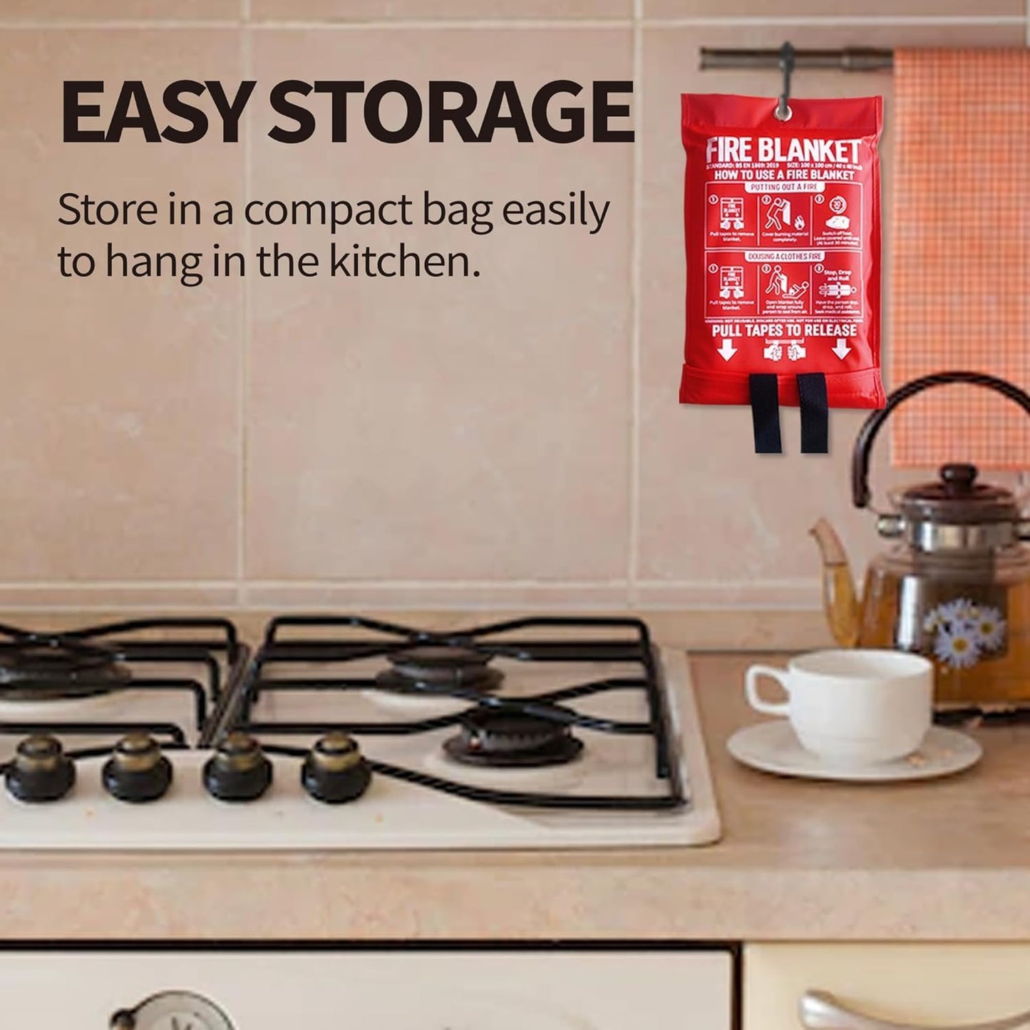 Manta fuego hogar cocina 40x40pulg set 8