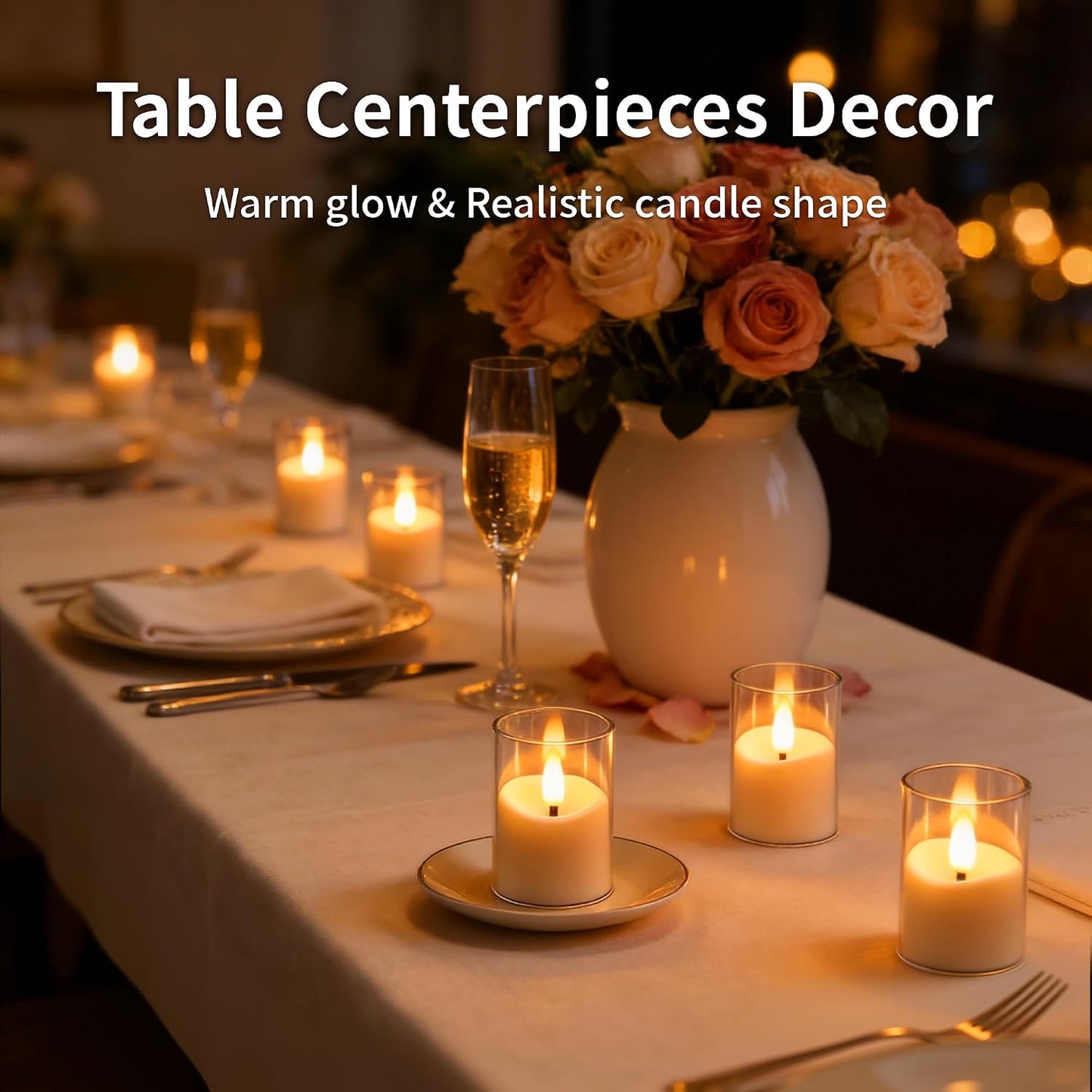 Velas LED acrílico transparente con control remoto paquete 6