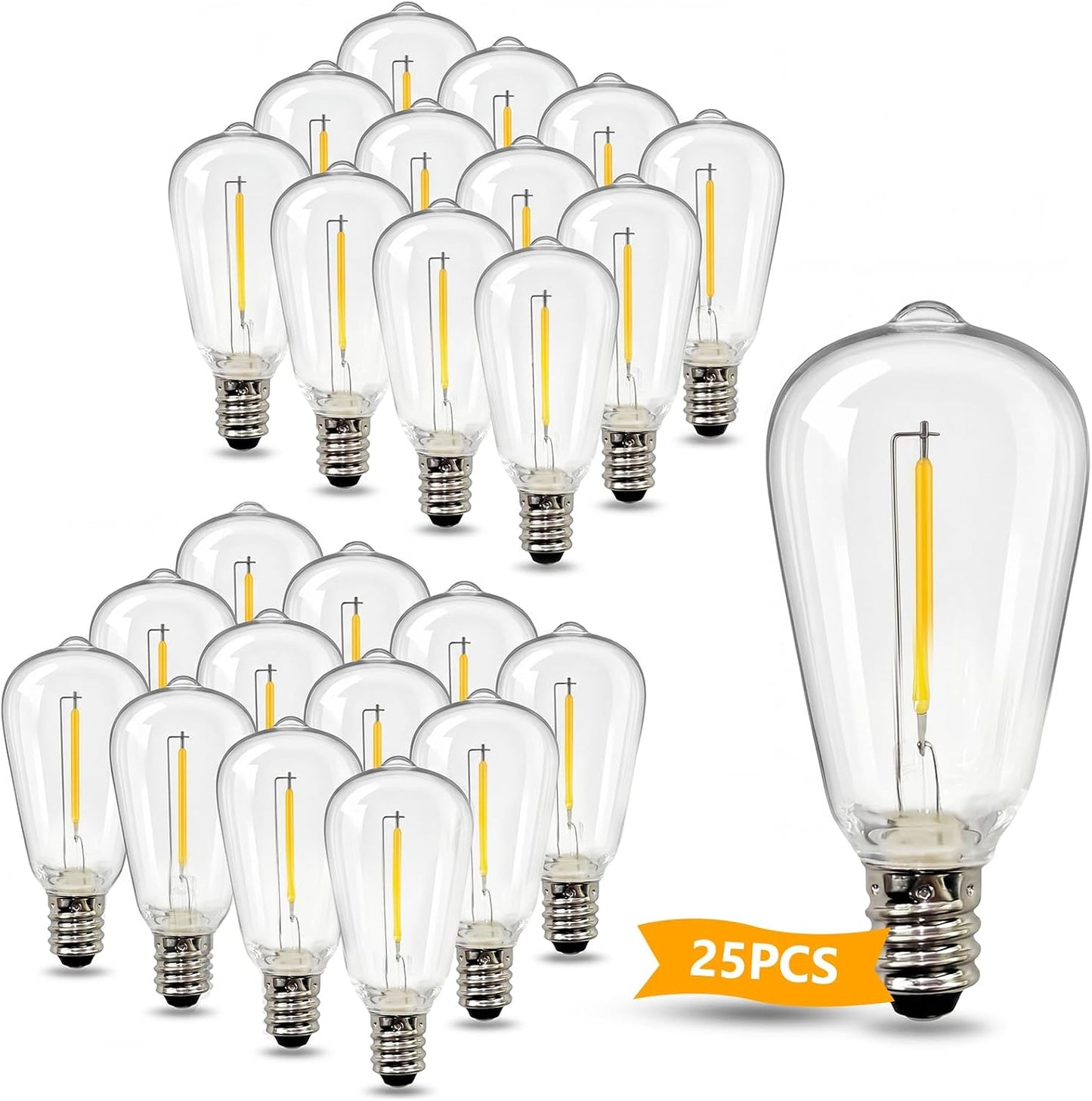 Pack 25 Bombillas LED ST38 E12 Inastillables 0.6W
