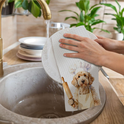 Toallas cocina diseño Goldendoodle set 2 16x24 pulg