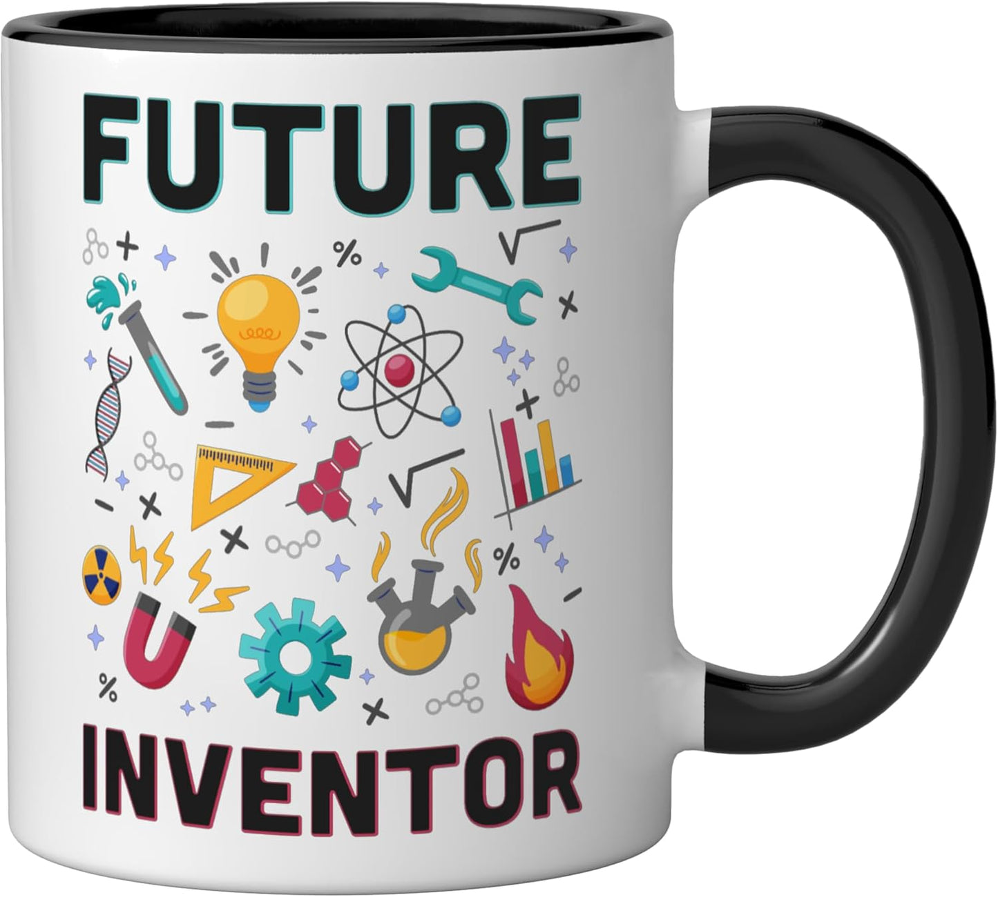 Taza cerámica para niños Future Inventor Negro/Blanco