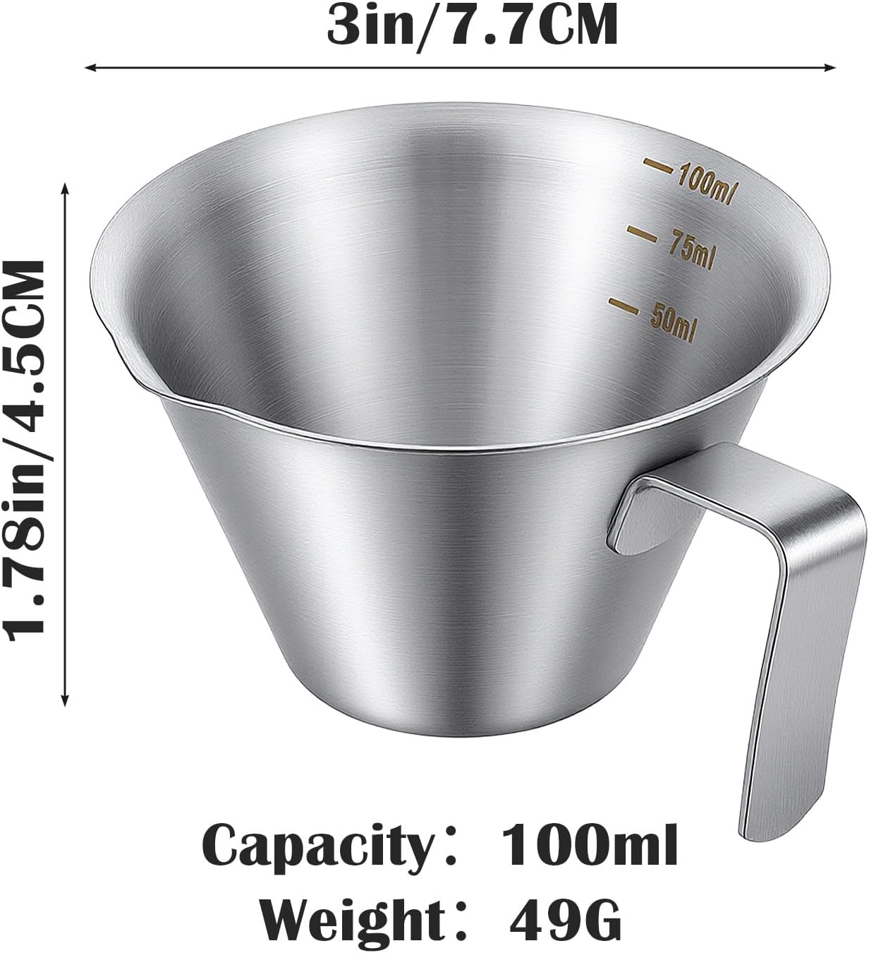 Taza medidora espresso acero inox 3.4oz