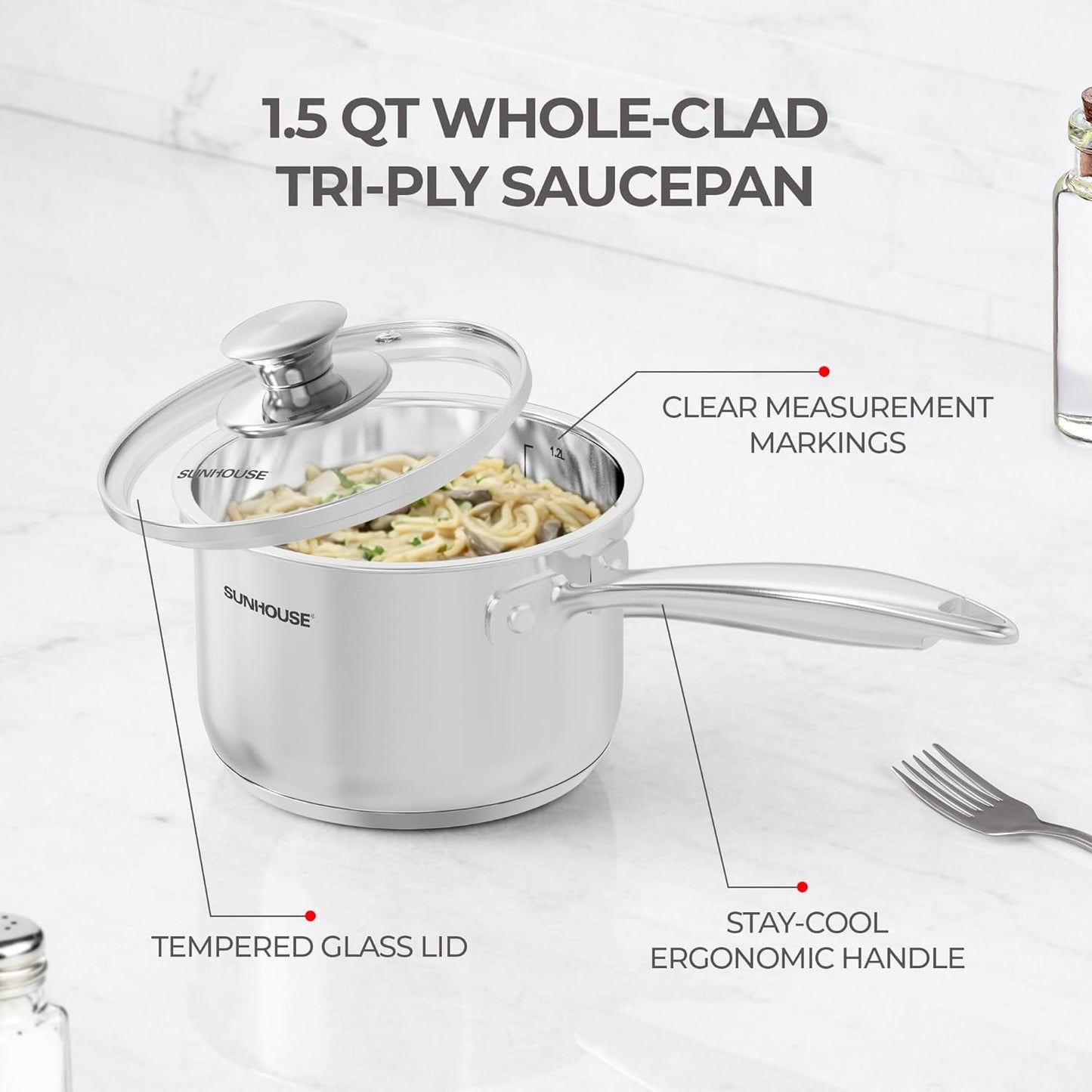 Olla Sunhouse para cocina de 1.5 cuartos