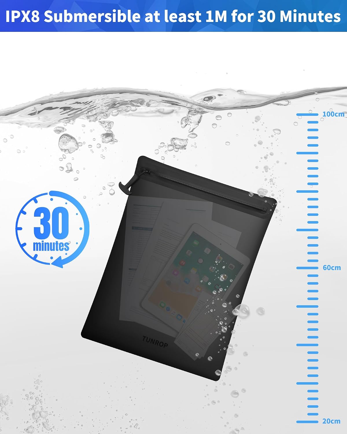 Bolsa impermeable IPX8 1m para documentos