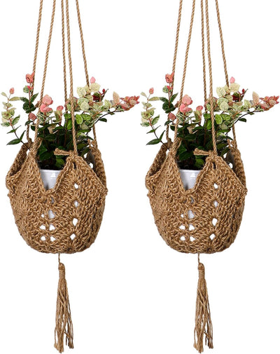 Colgadores macramé yute 2 ganchos decoración bohemia