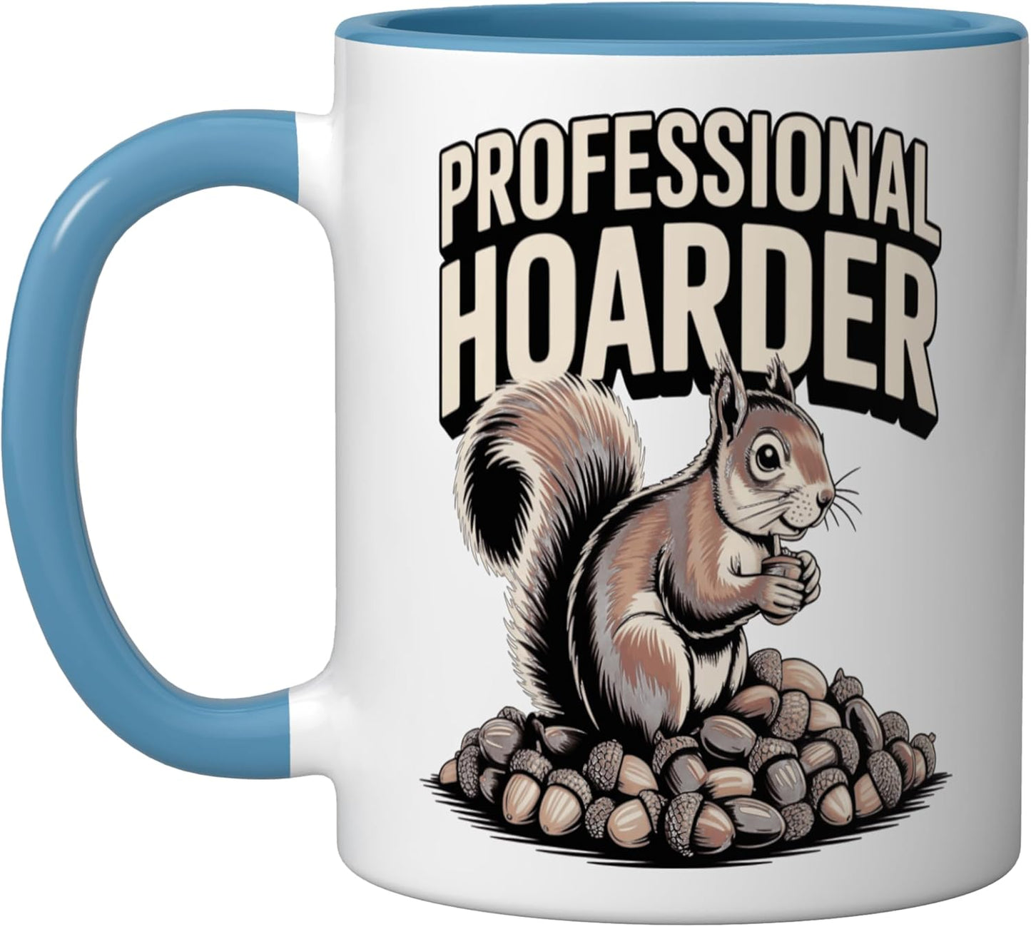 Taza Cerámica Humor Squirrel Colectora Azul/Blanco