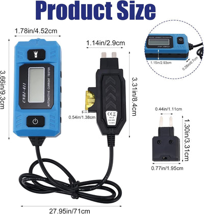 Probador fusibles automotriz 20A 48V con pantalla LED