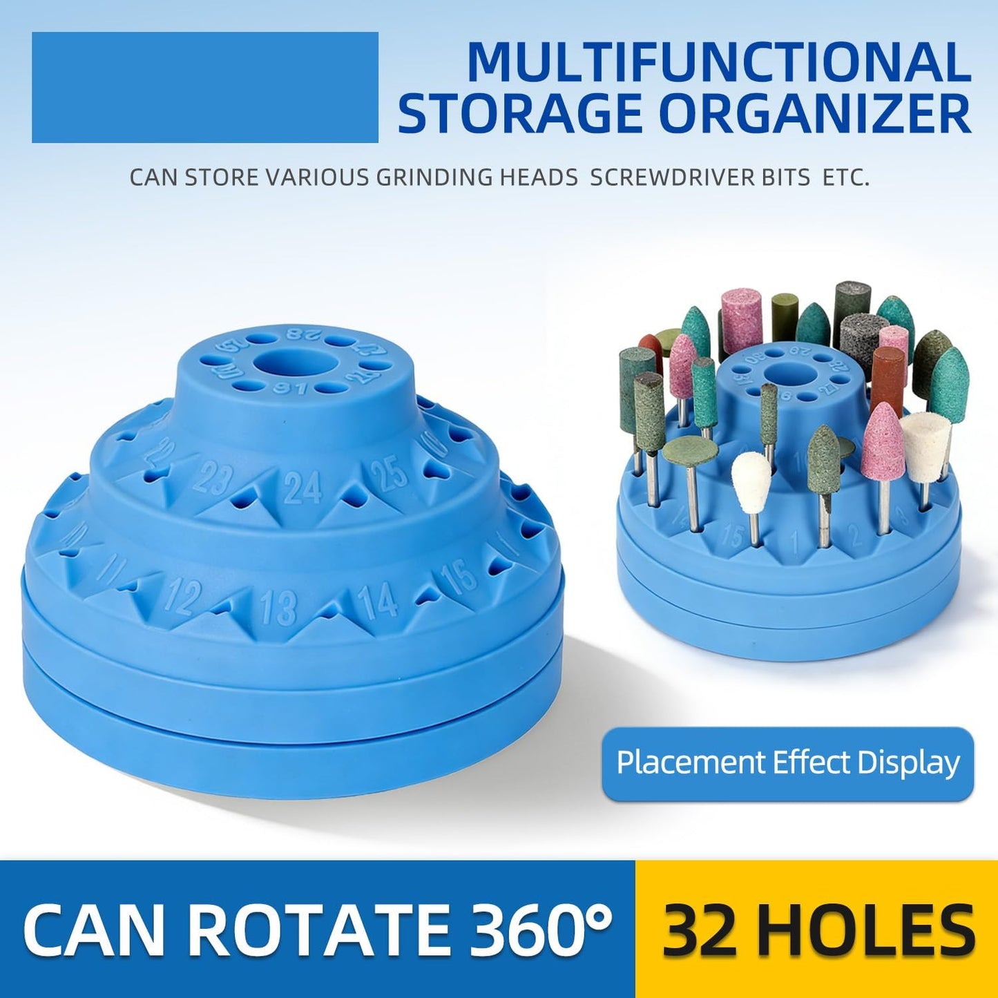 Soporte giratorio para brocas Dremel y taladros negro