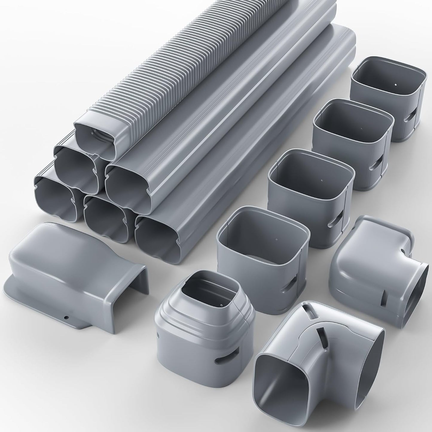 Kit cubierta mini split 4pulg 19.5ft PVC decorativo resistente