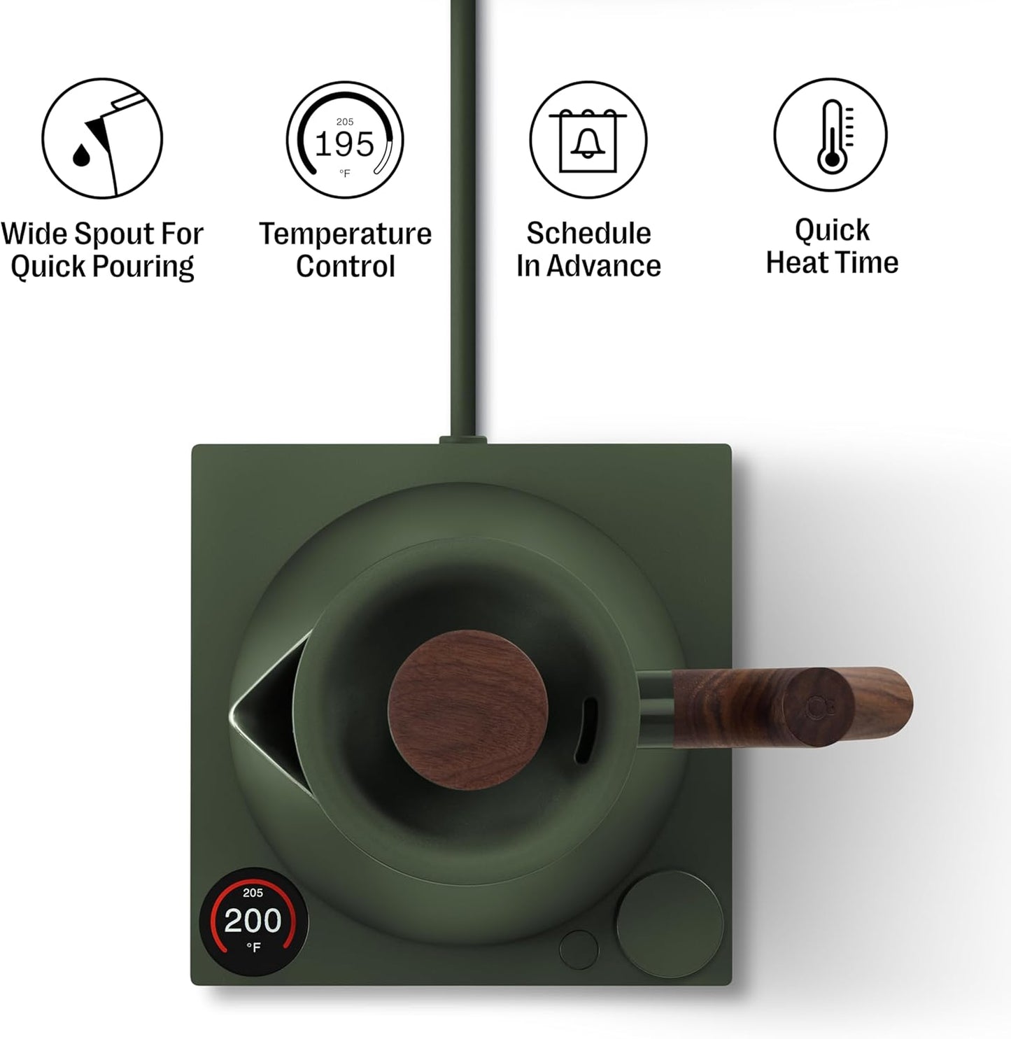 Hervidor eléctrico té Fellow Corvo EKG Pro control temperatura