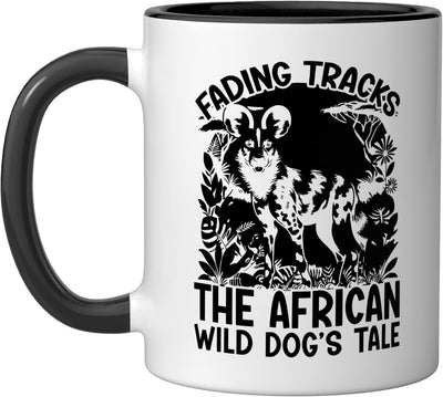 Taza Cerámica Derechos Animales Perro Salvaje Africano Negro/Blanco