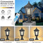 Lámpara solar negra farol exterior impermeable para jardín patio