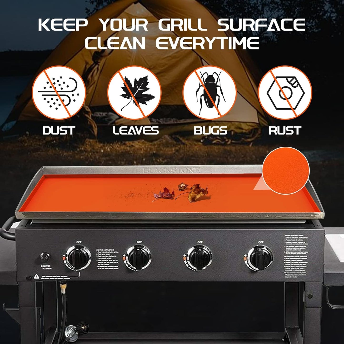 Tapete silicona parrilla Blackstone 36pulg cubierta resistente