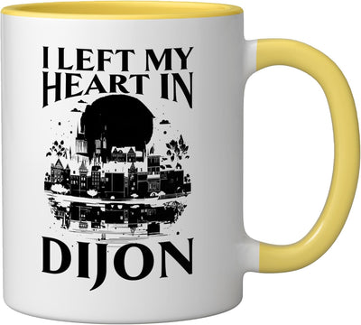Taza Cerámica Dijon Francia Amarillo/Blanco