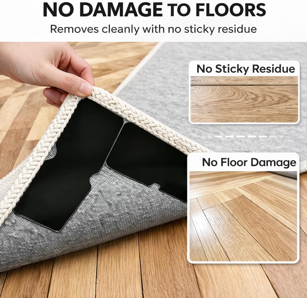 Pinzas reutilizables alfombras antideslizantes suelos madera pack 8