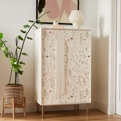 Papel tapiz floral despegable impermeable 17.3x118pulg