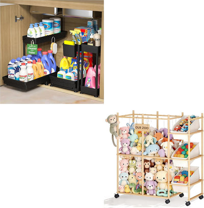 Pack 3 Organiz. Almacenamiento Extraíble para Peluches