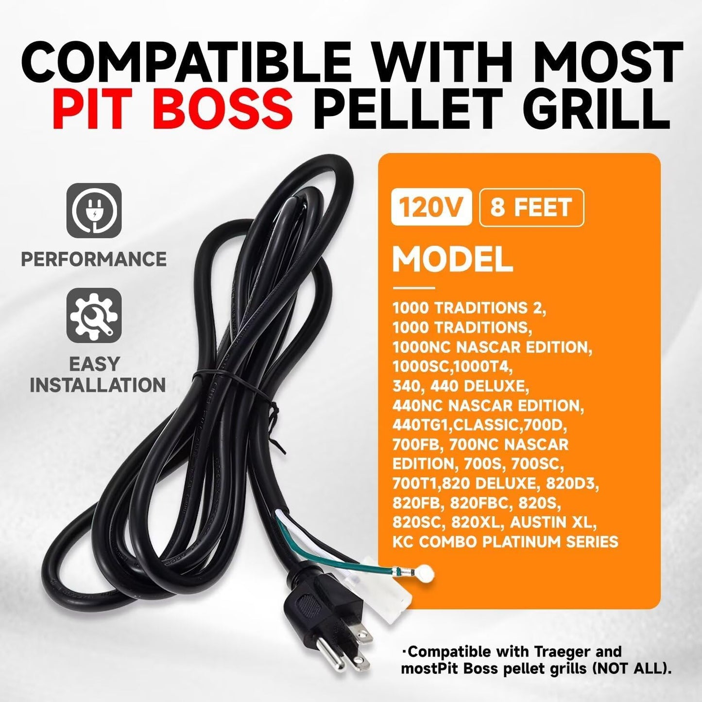 Cable 8ft 120V para parrilla Traeger MGN-806