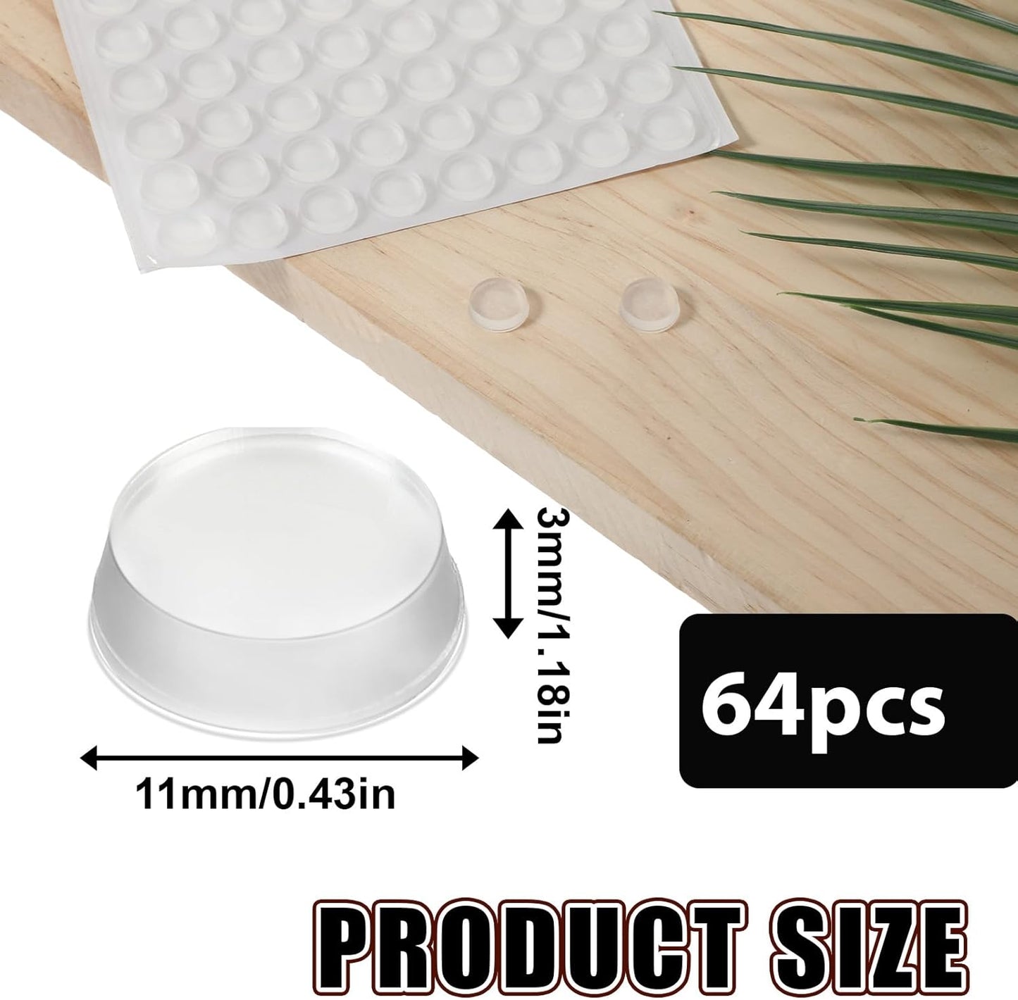 Almohadillas antiderrap vidrio transparente autoadhesivas