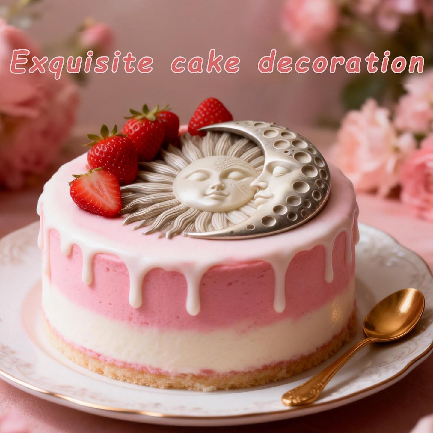 Molde silicona fondant cara sol luna decoración cupcakes galletas