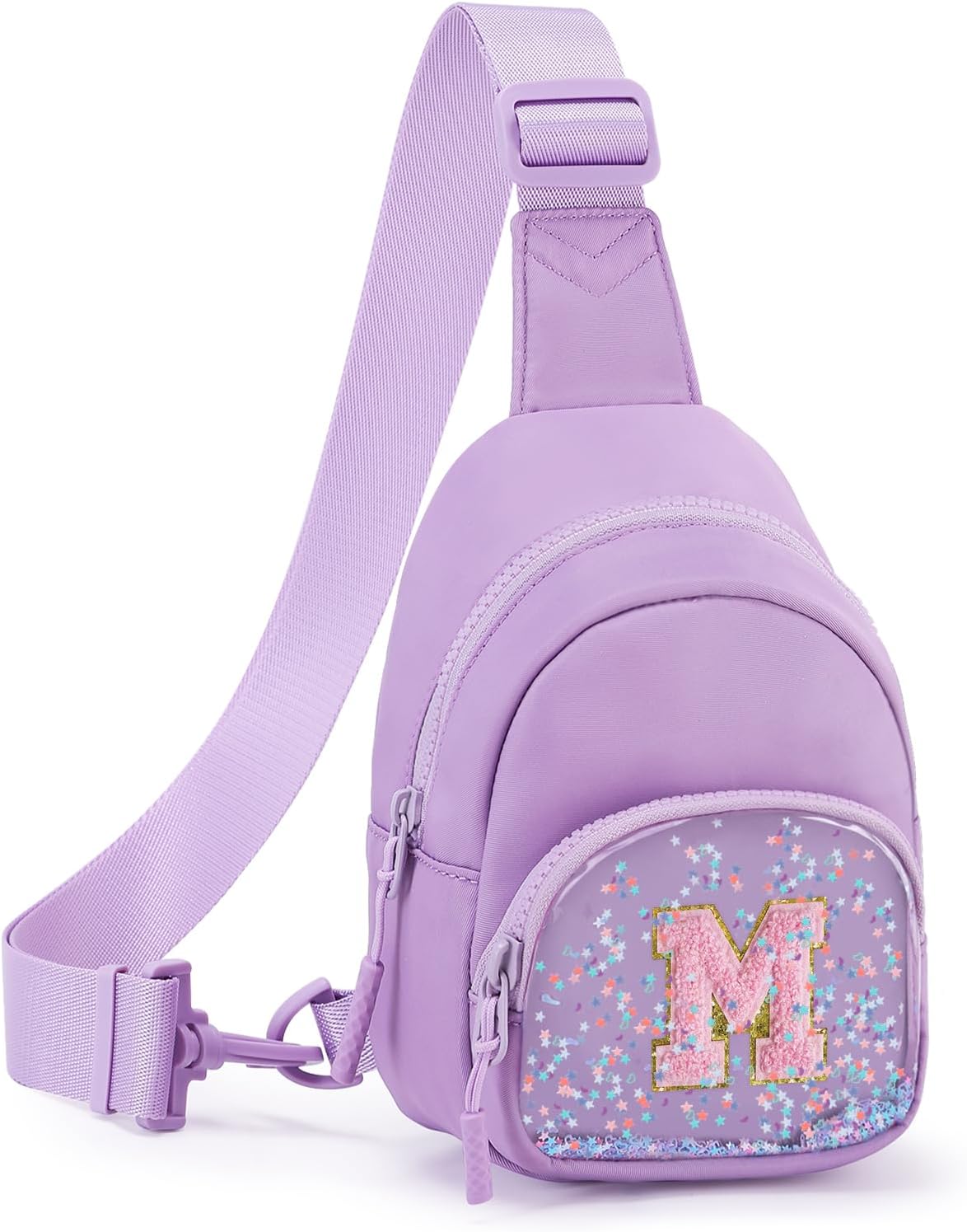 Bolsa cruzada personalizada para niña con iniciales Lavender