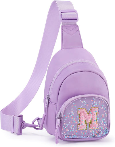 Bolsa cruzada personalizada para niña con iniciales Lavender