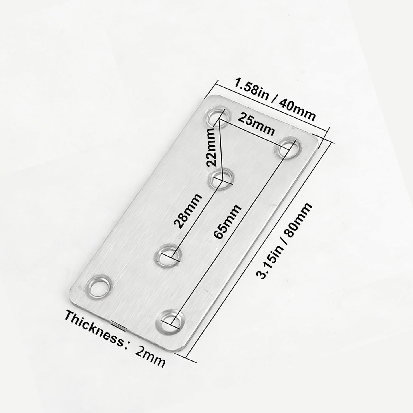 20 Pzas Soportes Plano Acero Inox para Muebles