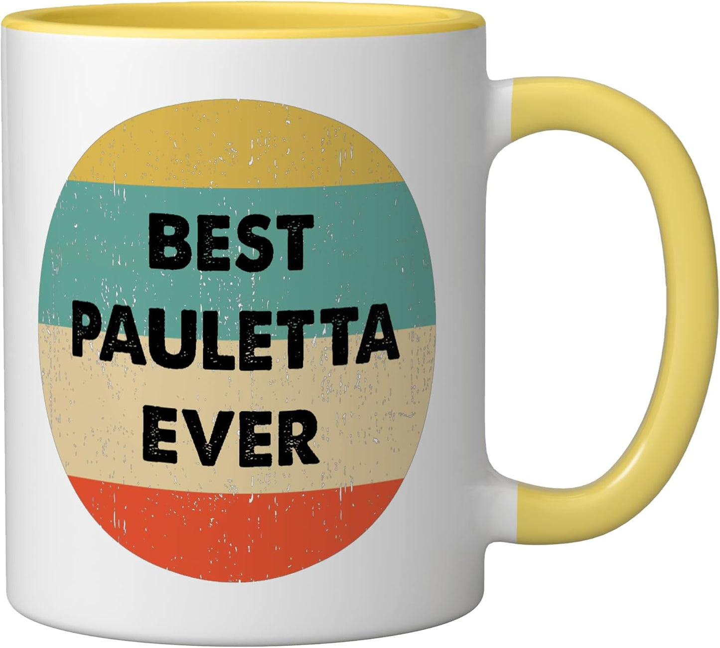 Taza cerámica Pauletta Name amarillo/blanco