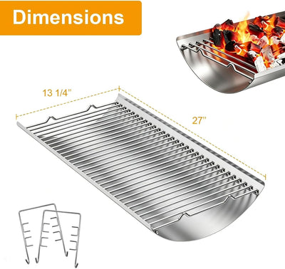 Bandeja ceniza acero inox 27pulg reemplazo parrilla carbón