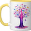 Taza Cerámica Mariposa Monarca Estilo Naturaleza Amarillo Blanco