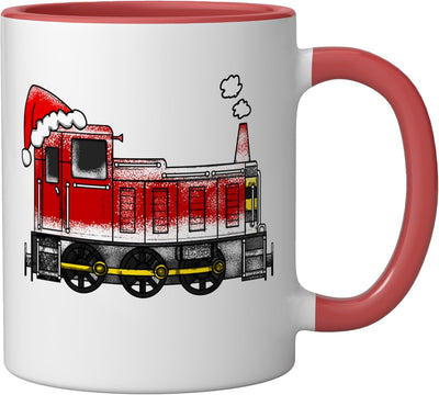 Taza de cerámica navideña para entusiastas del ferrocarril 2024