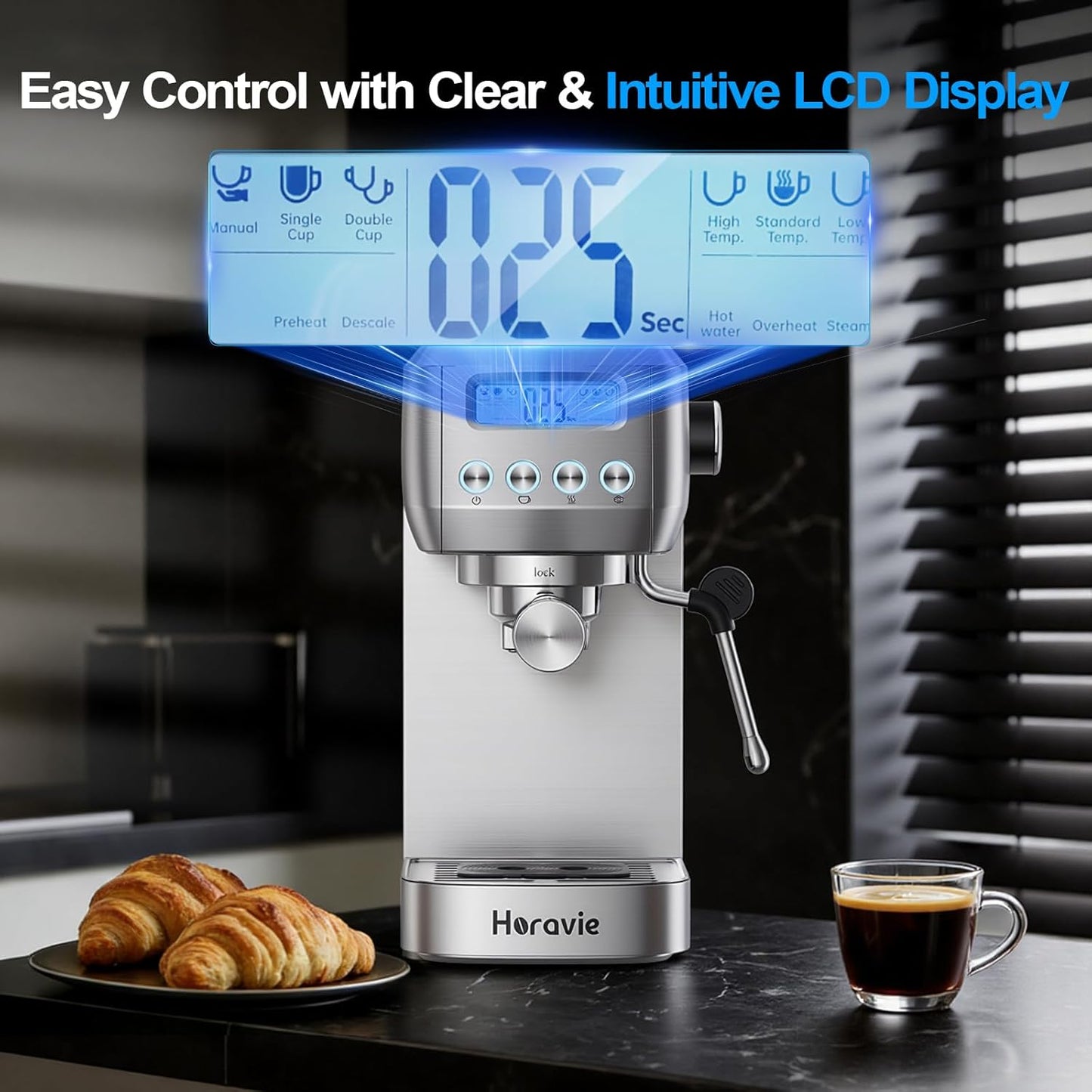 Cafetera Espresso 20 Bar Acero Inox Con Espumador Leche