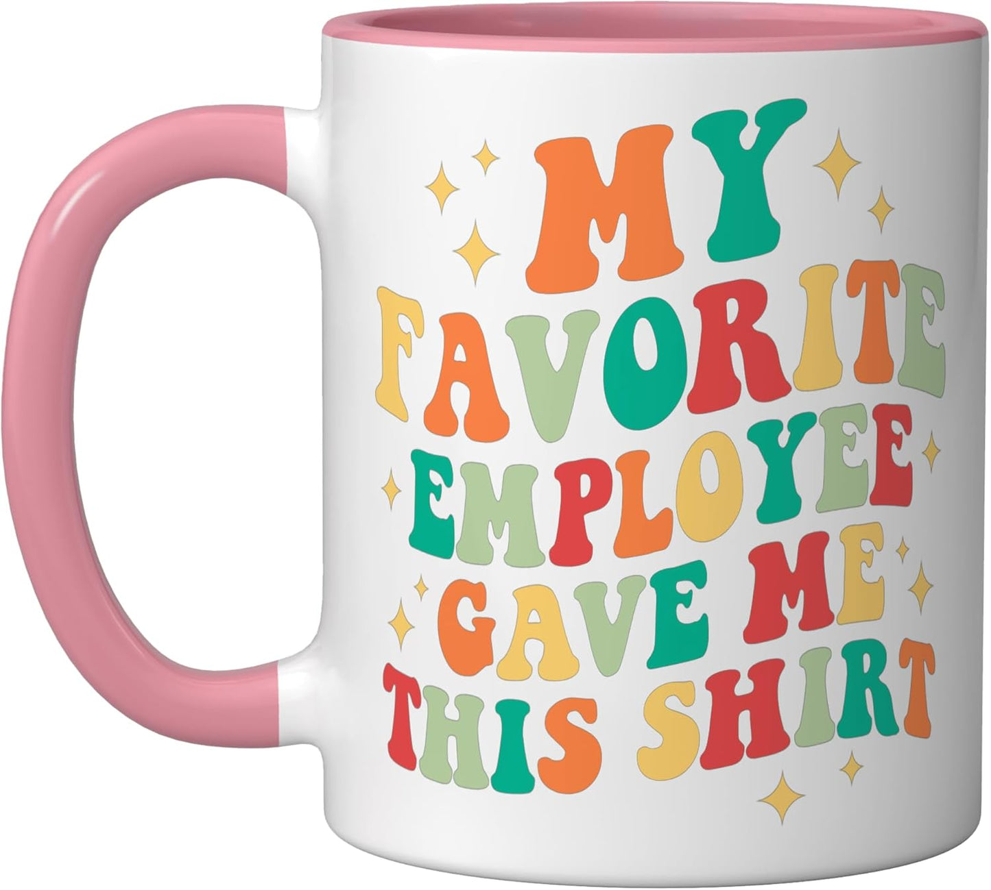 Taza Cerámica Regalo Empleado Favorito Rosa/Blanca