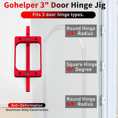 Plantilla bisagra puerta 3pulg aluminio para enrutador
