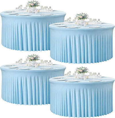 4 Manteles Elastano Azul Bebé Mesa 60pulg Ajustable Sin Arrugas