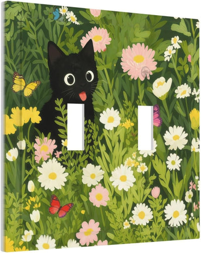 Cubiertas interruptor luz mariposa gatos negros bohemio colorido