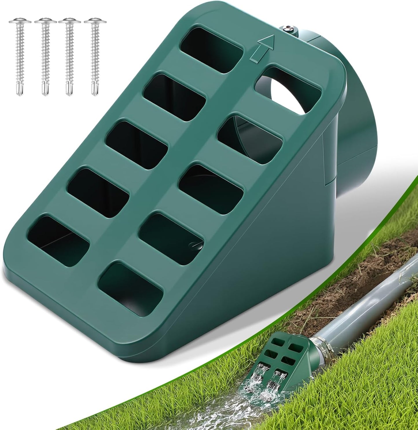 Rejilla drenaje césped 4pulg verde para sumidero