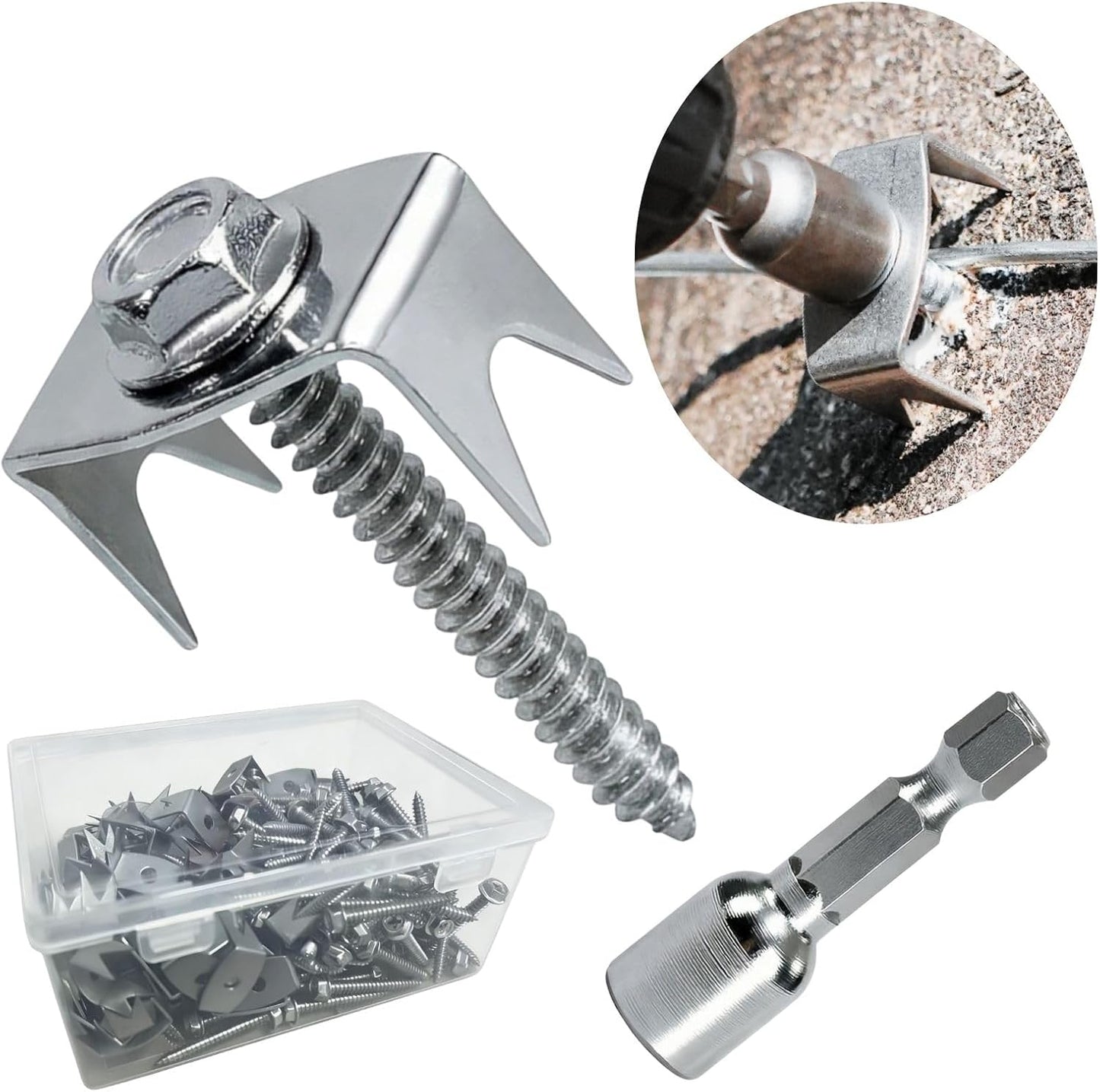 50 Grapas Valla Acero Galvanizado 1.6pulg Enchufe Hexagonal