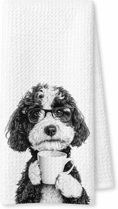 Toallas de cocina para perros Bernedoodle 16x24 pulg
