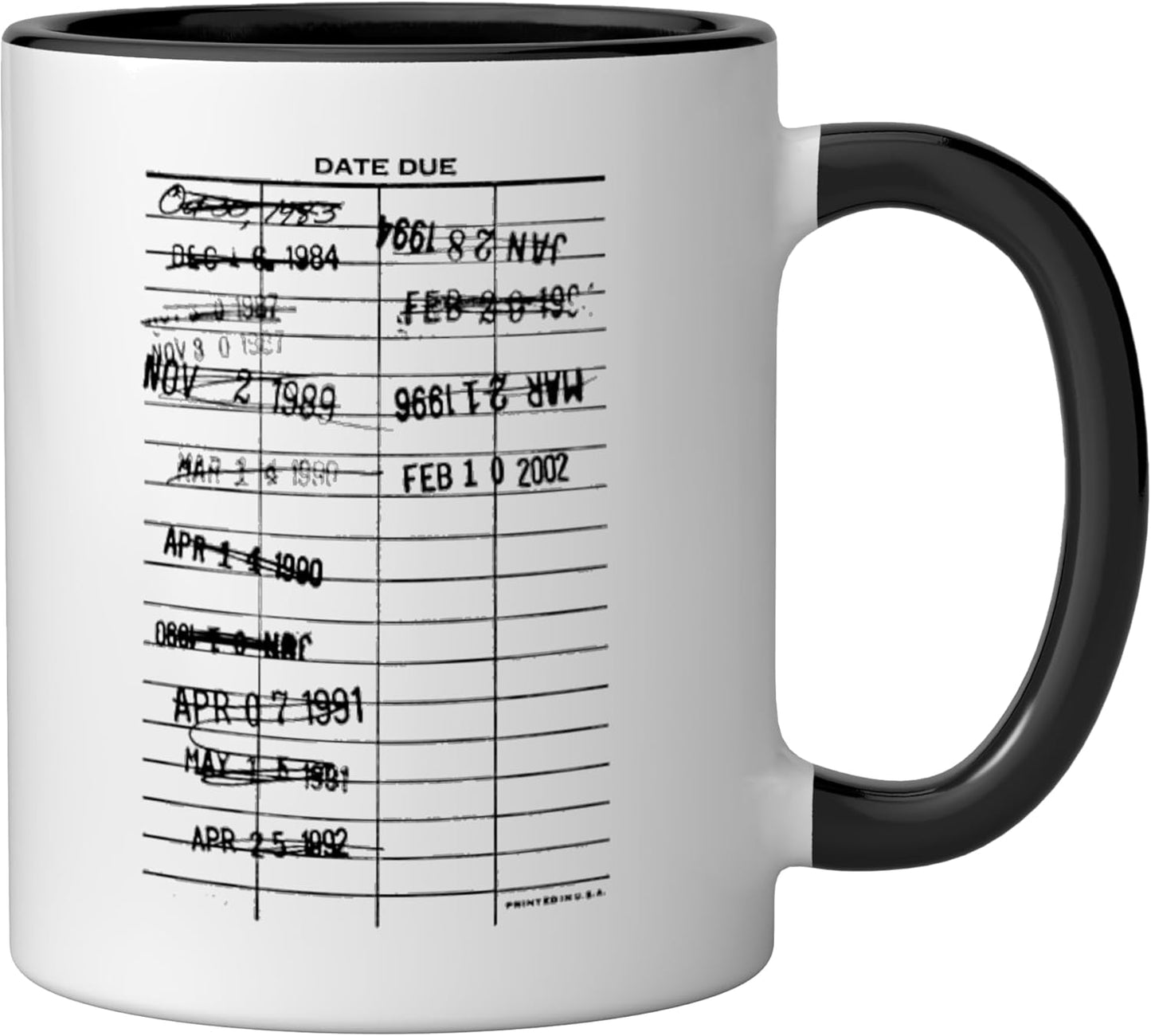 Taza cerámica Library Checkout Card Due Date para Bookworm Reader