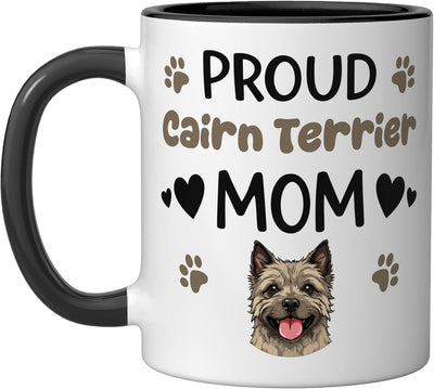Taza cerámica para amante del perro Cairn Terrier negro/blanco