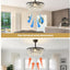 Ventilador techo con luz cristal negro 20pulg 6 velocidades