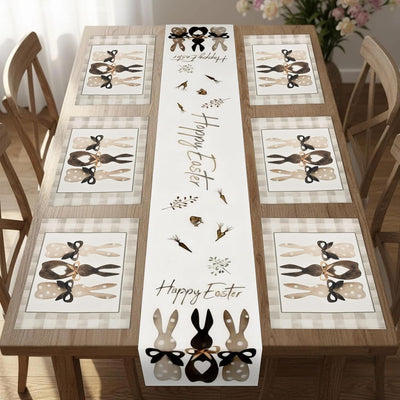 Camino de mesa de Pascua 12x72 con 6 manteles 18x12